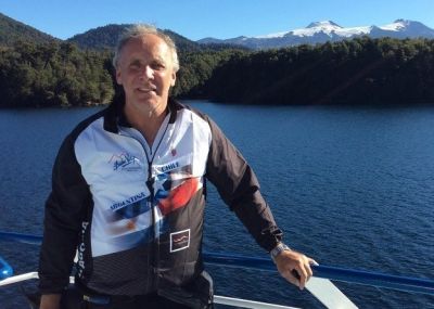  Michael Litchfield Cycling on the  tour with redspokes